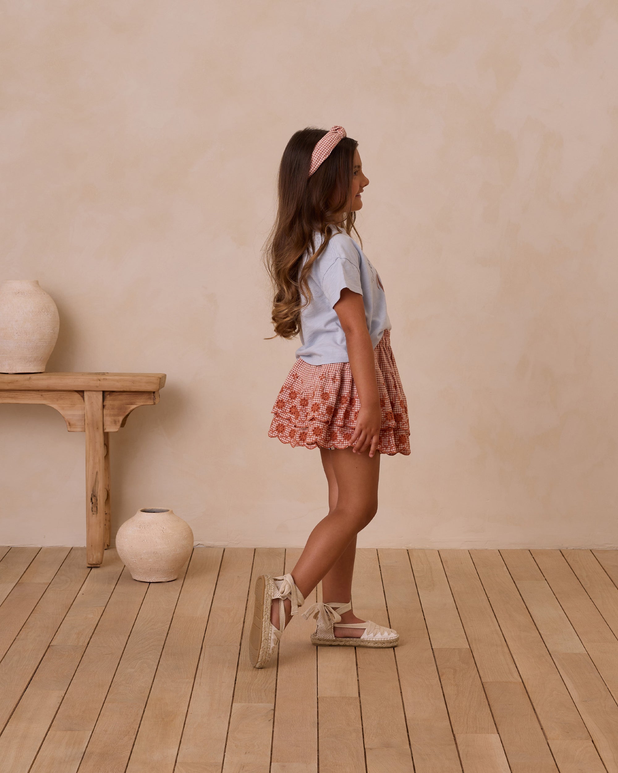 Rylee+Cru | Tiered Mini Skirt | Poppy Gingham