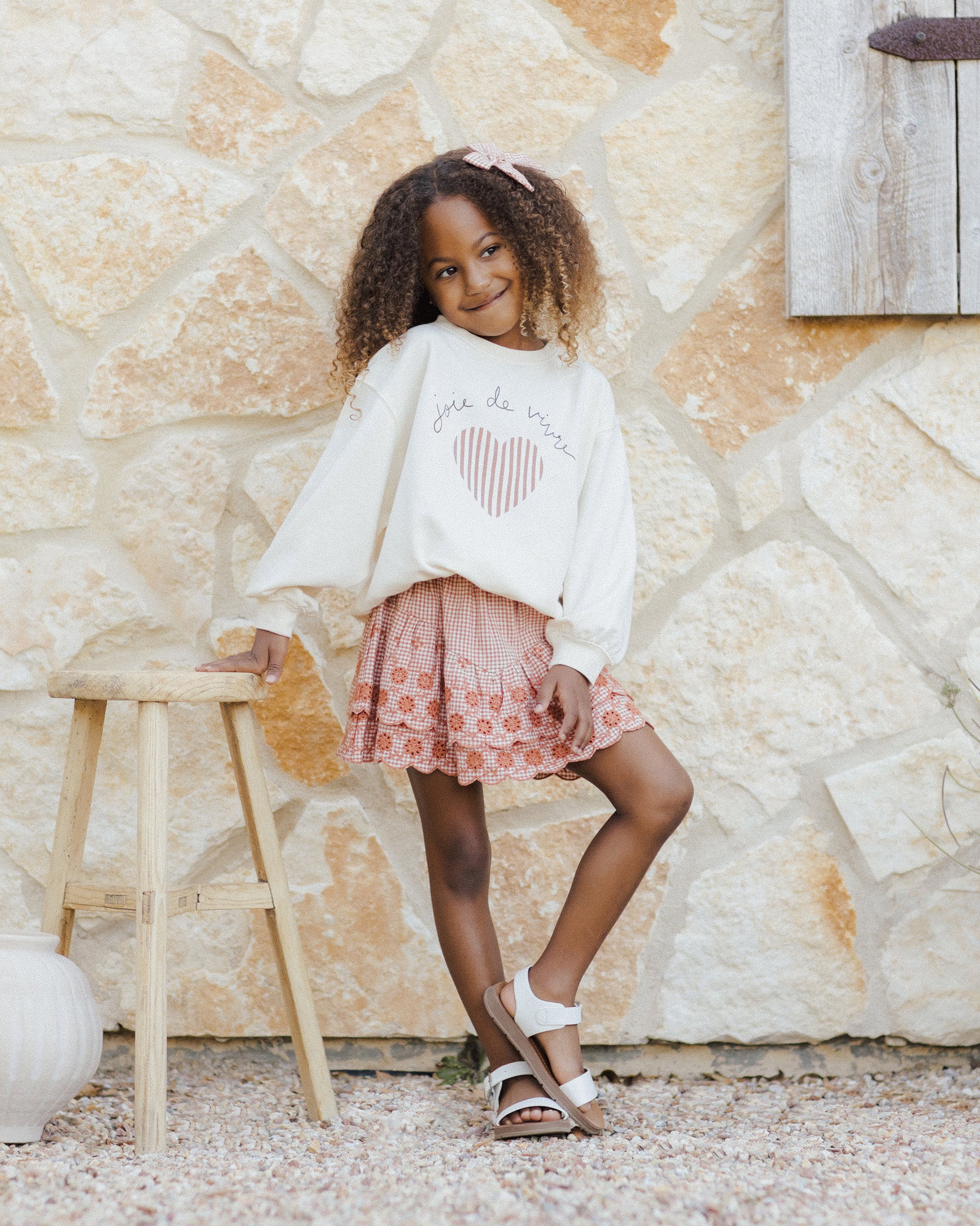 Rylee+Cru | Tiered Mini Skirt | Poppy Gingham