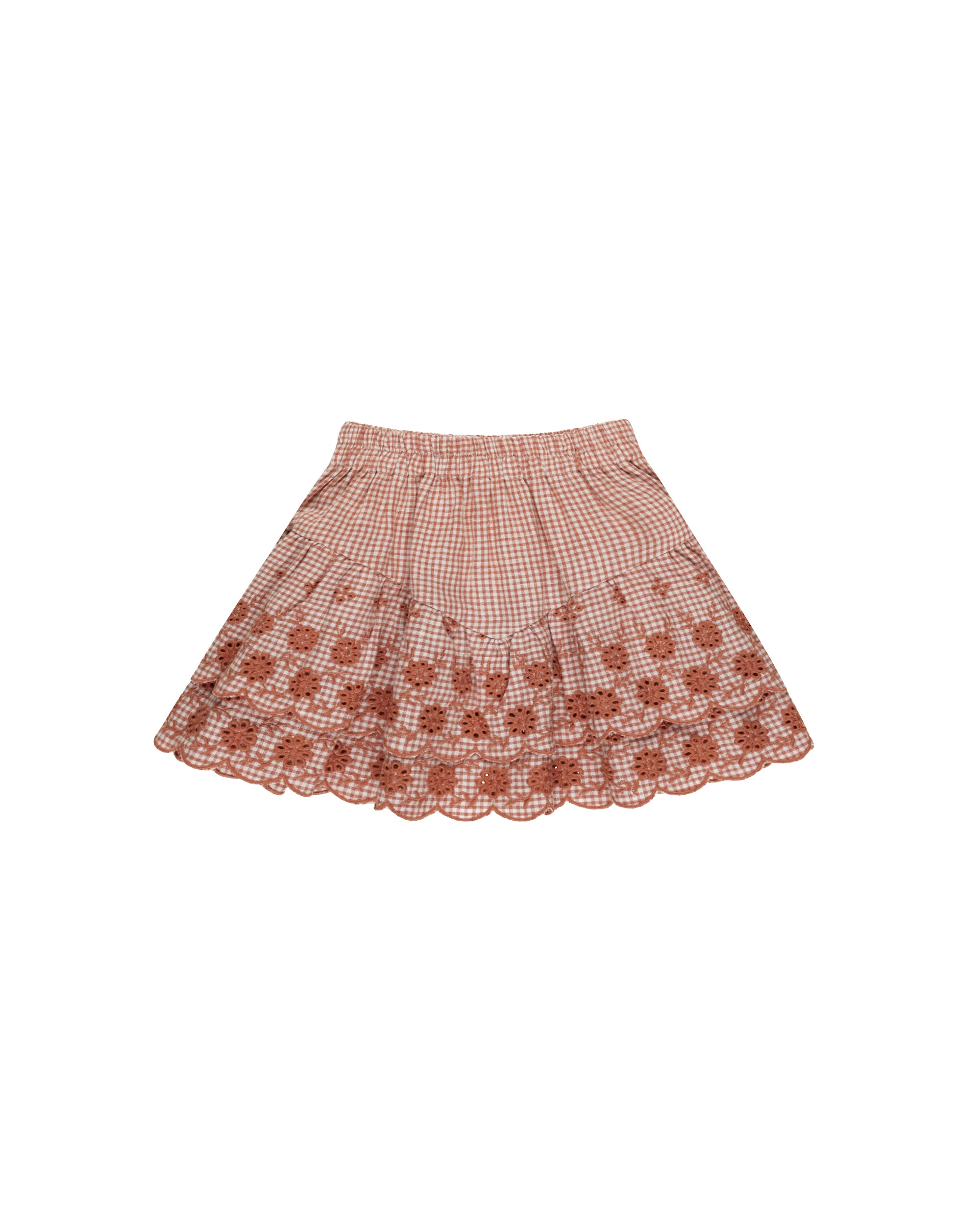Rylee+Cru | Tiered Mini Skirt | Poppy Gingham