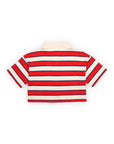 Teen Acacia Polo | Tulip Red & Midnight Stripe