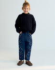 Blue Denim jeweled denim pant The New Society