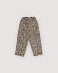 Leopard print pants on a light gray background