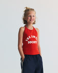 Teen Peony Top | Tulip Red