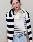 Womens Acacia Polo | Ecru Stripe