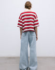 Womens TNS Pleat Denim Pant | Bleach Denim