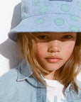 Smiley Denim Bucket Hat