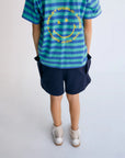Smiley T-Shirt | Stripes Cobalto