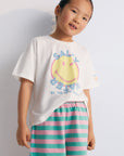 Smiley Short | Stripes Hibiscus