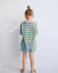Smiley Short | Stripes Hibiscus