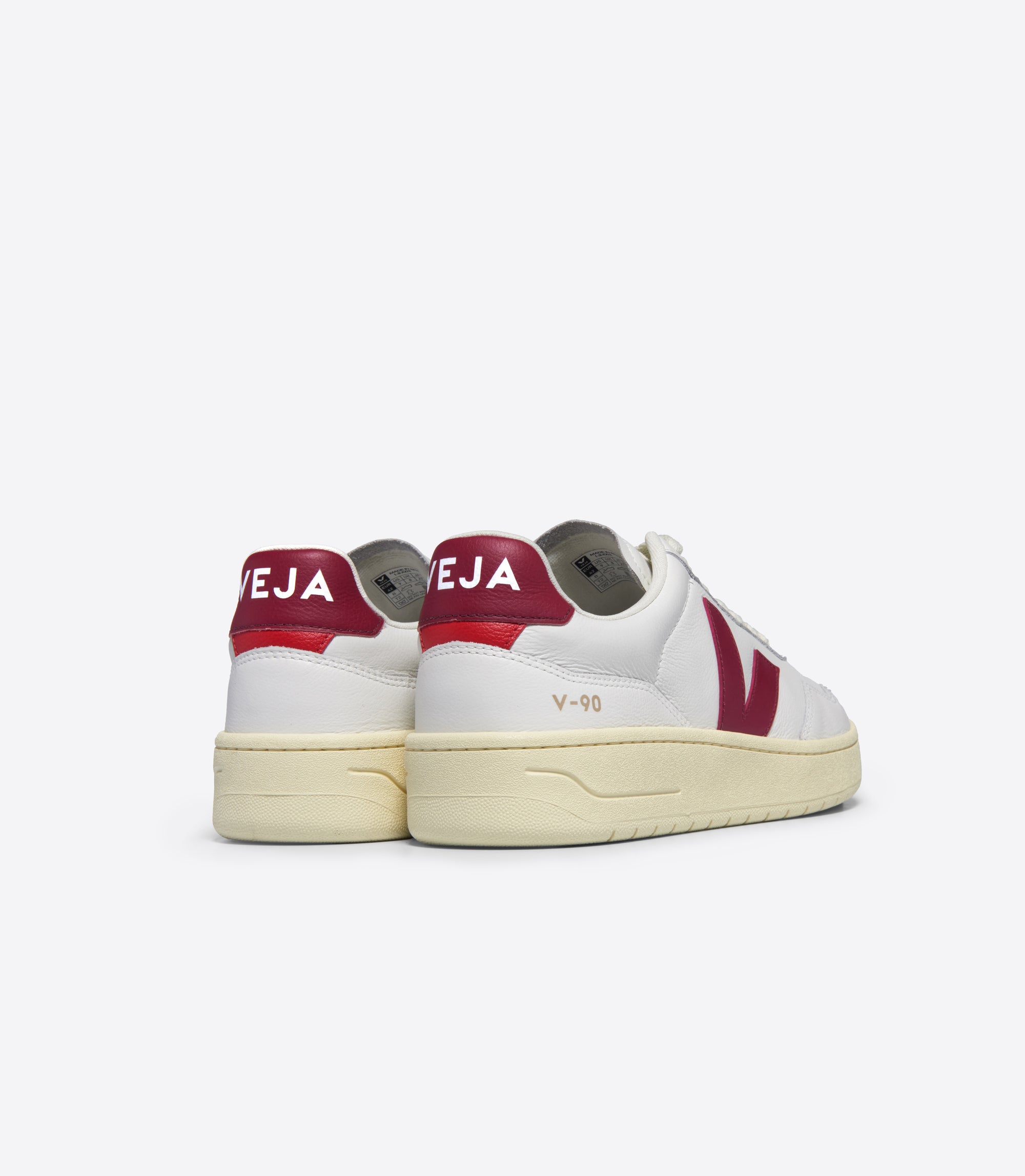 Veja | SS25 | Adult V-90 Leather White | Marsala