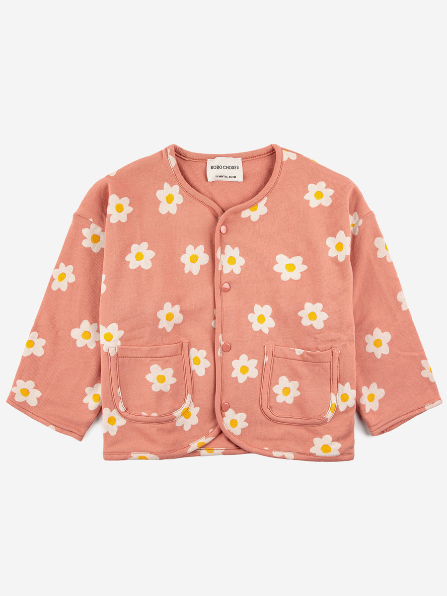 Baby Little Flower Buttoned Sweatshirt