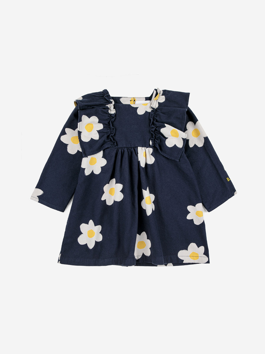 Baby Big Flower all over Ruffle Woven Dress