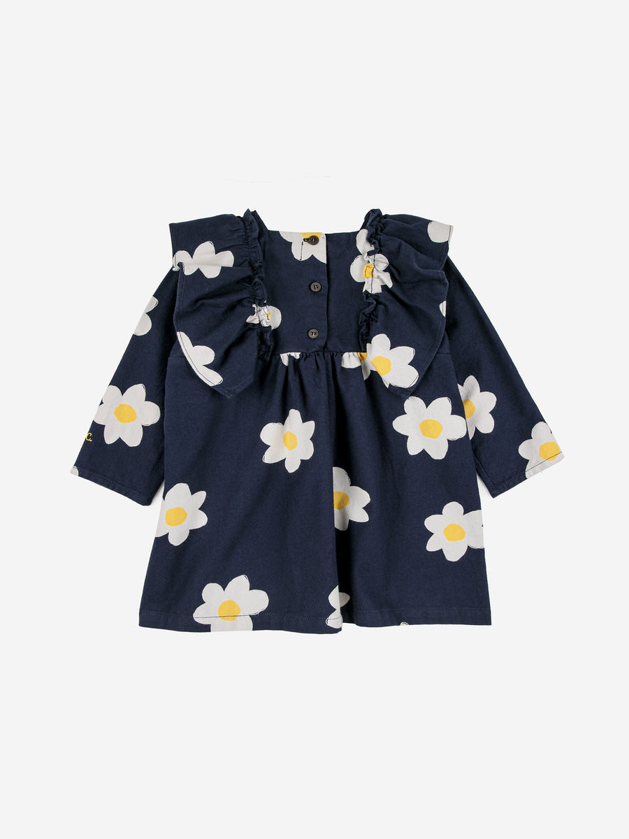 Baby Big Flower all over Ruffle Woven Dress