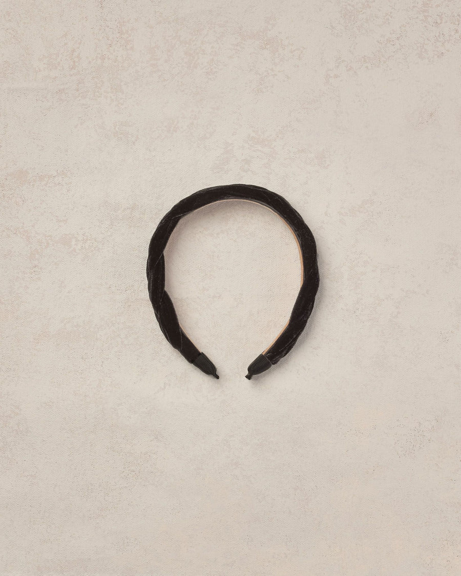 velvet braided headband || black