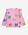 Wonder Horse All Over Ruffle Sweatshirt | Pink