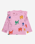 Wonder Horse All Over Ruffle Sweatshirt | Pink