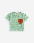 Green Stripes Terry Cloth T-Shirt