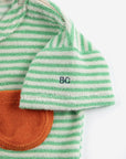 Green Stripes Terry Cloth T-Shirt