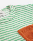 Green Stripes Terry Cloth T-Shirt