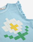 Pixel Daisy Ruffled Top