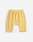 Yellow Stripes Terry Cloth Harem Pant