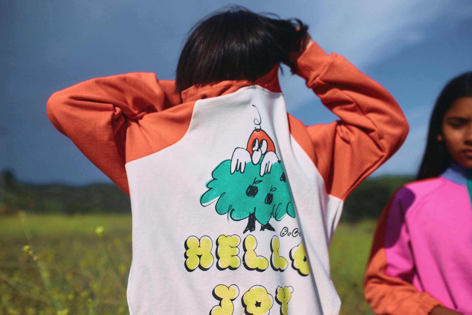Bobo Choses Hello Joy Raglan Sleeves Hoodie 