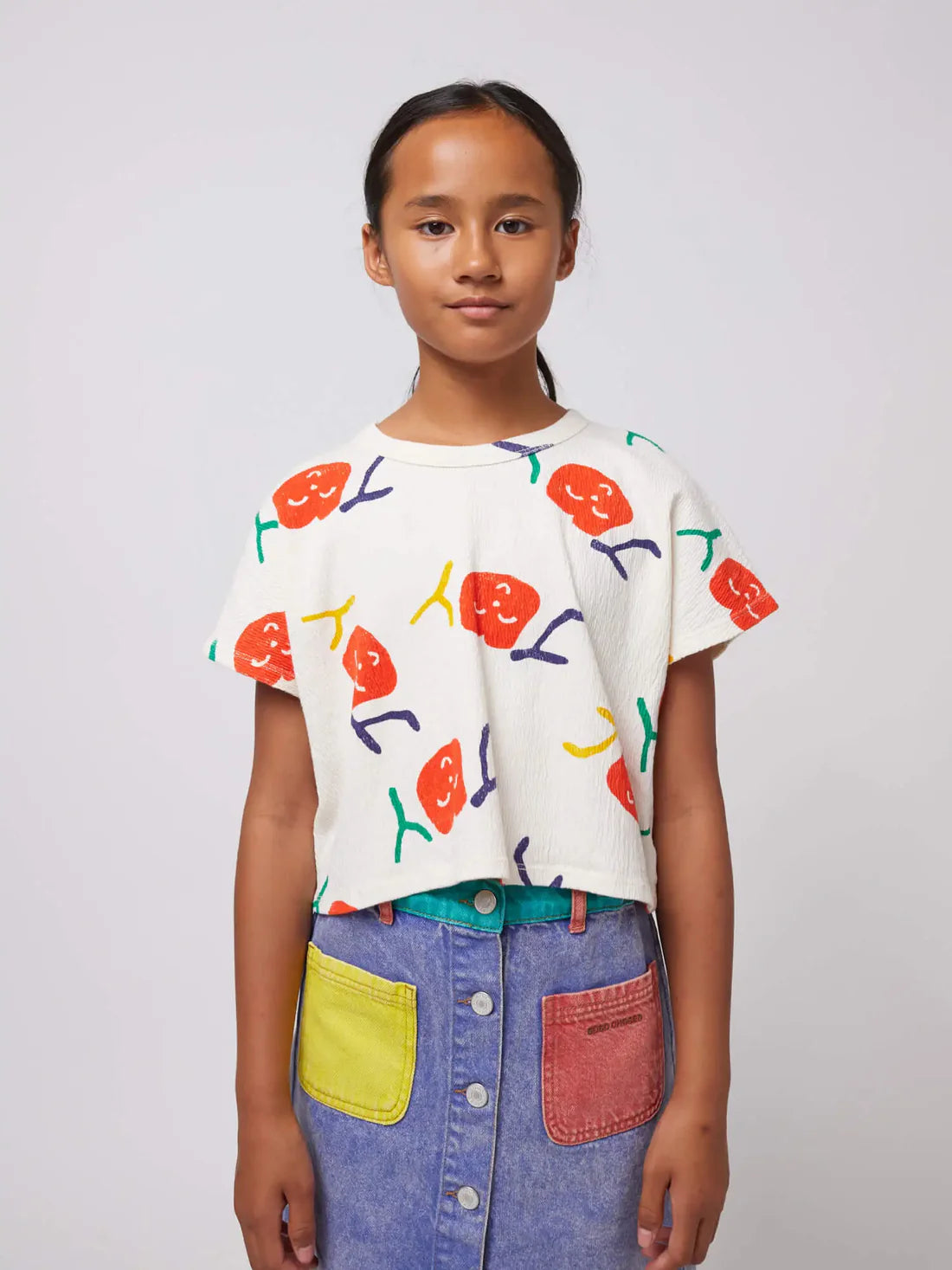 Bobo Choses Smiling All Over Cropped T-Shirt 