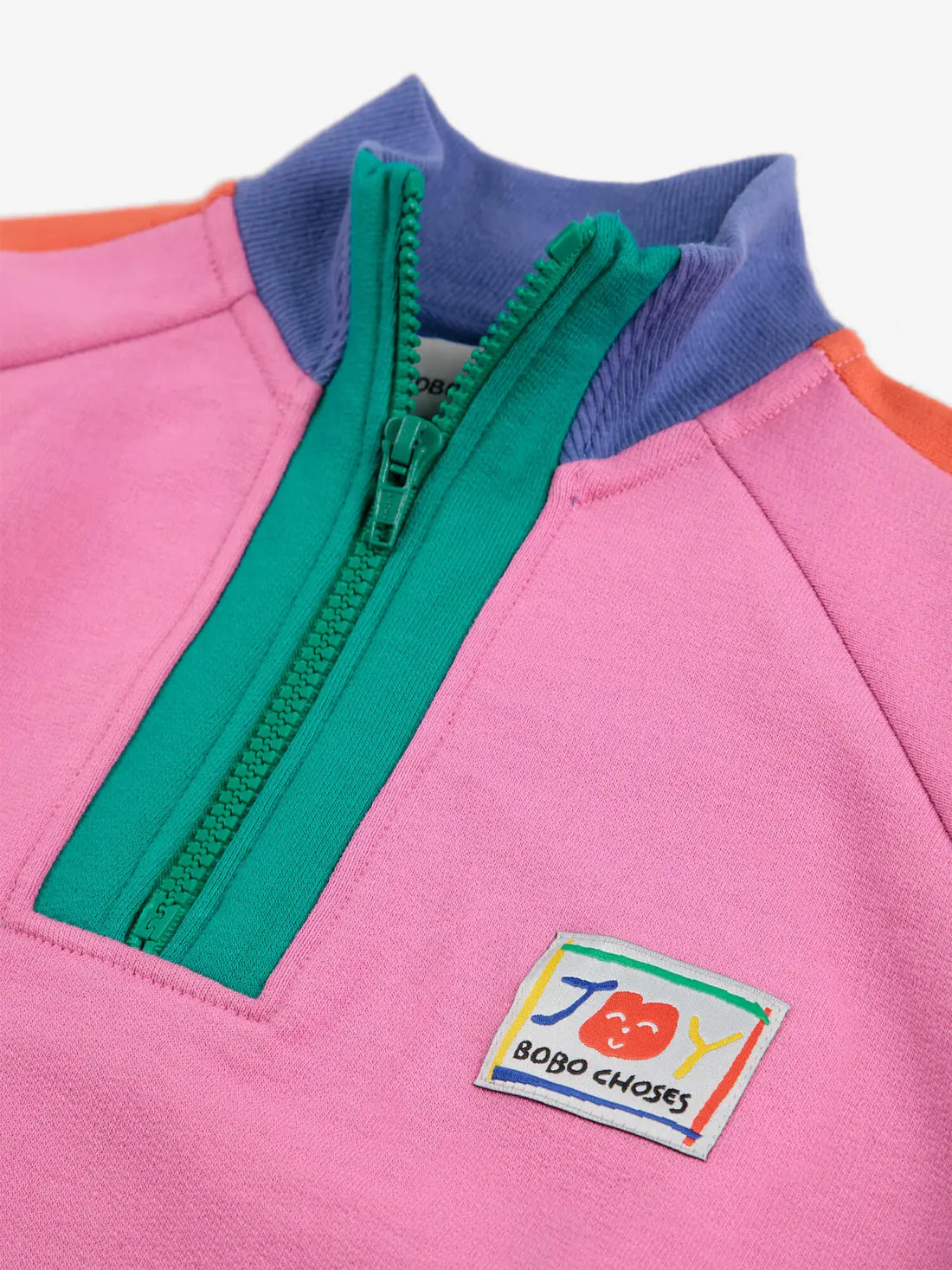 Bobo Choses Smiling Color Block 1/4 Zipped Sweatshirt 