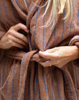 OEKO-TEX® Adult / Teen Organic Cotton Bathrobe | Caramel & Ultramarine