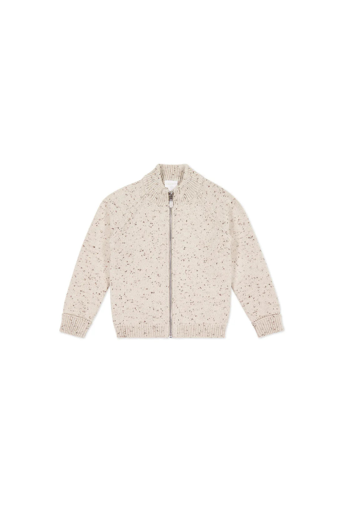 Dean Knit Zip Jacket | Oatmeal Shitake Dot 