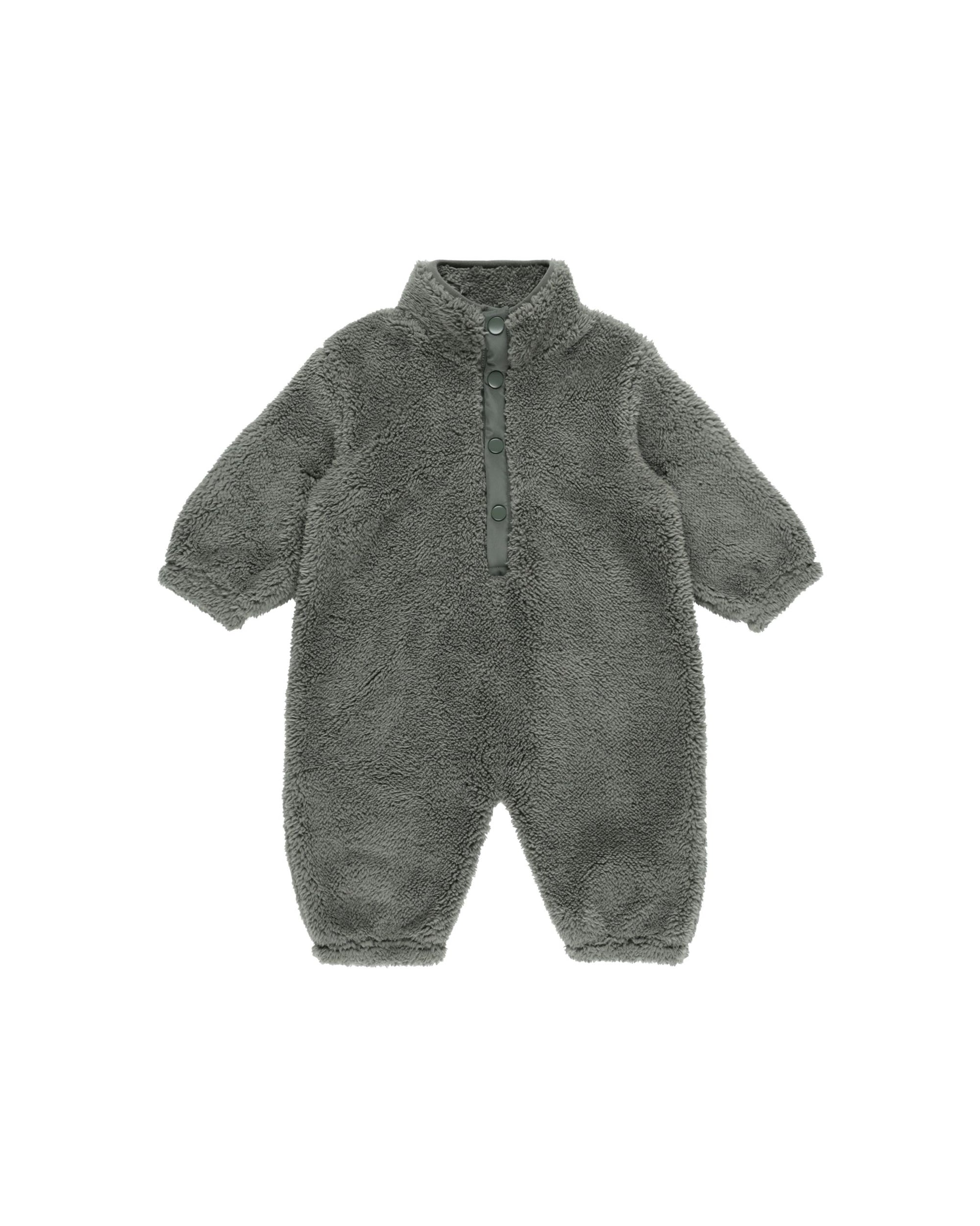 Fuzzy Winter Jumpsuit | Forest