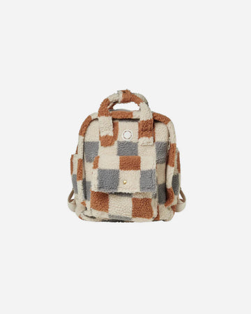 Mini Backpack || Shearling Check