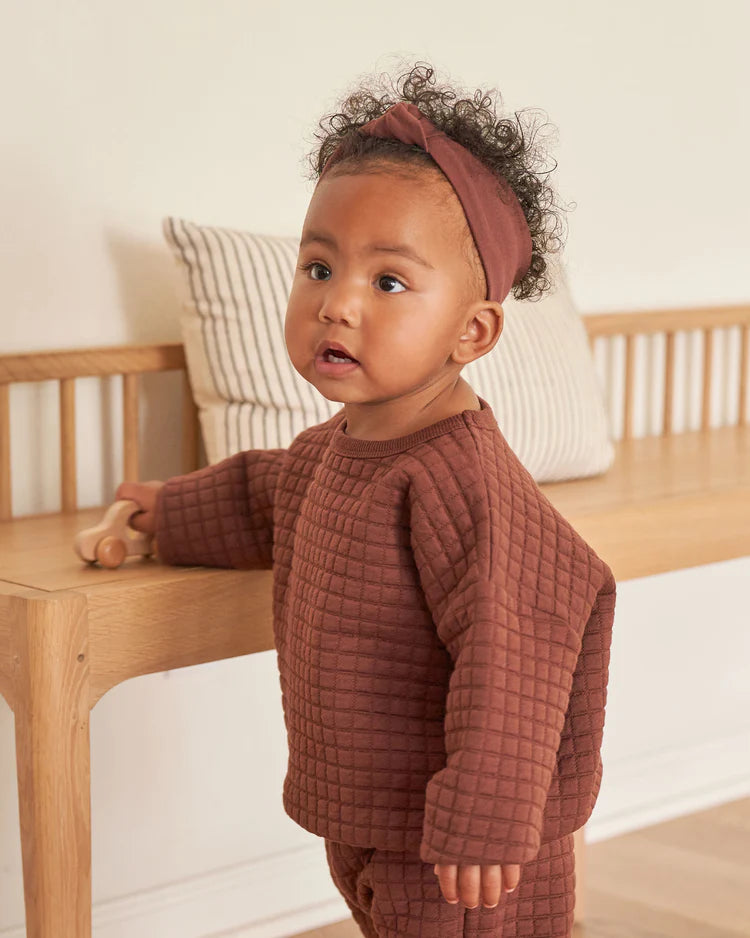 Quilted Sweater + Pant Set || Plum