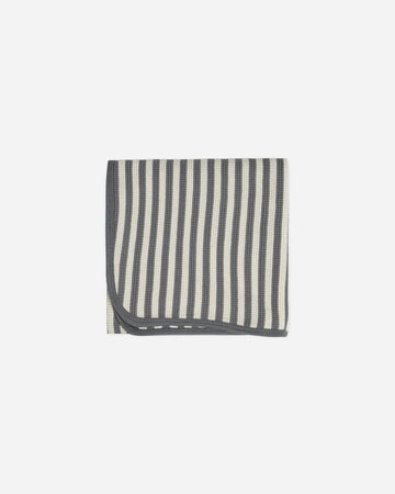 Waffle Baby Blanket || Navy Stripe