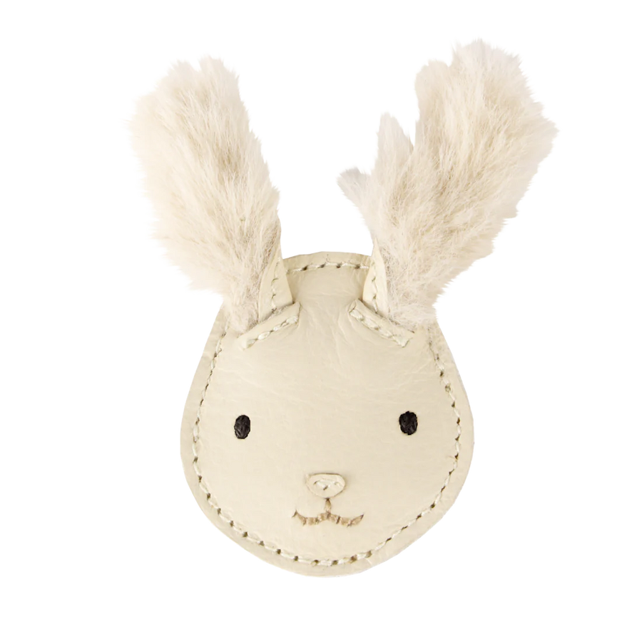 Josy Exclusive Hairclip | Snow Bunny | Cream Leather
