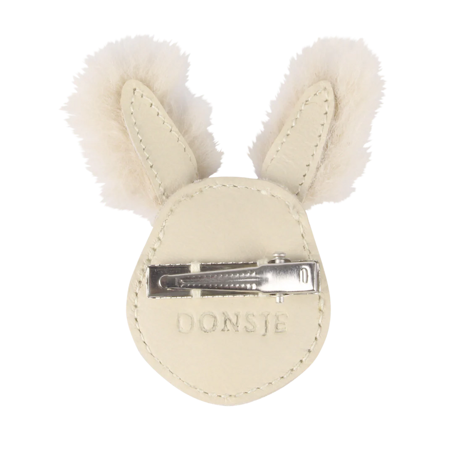 Josy Exclusive Hairclip | Snow Bunny | Cream Leather