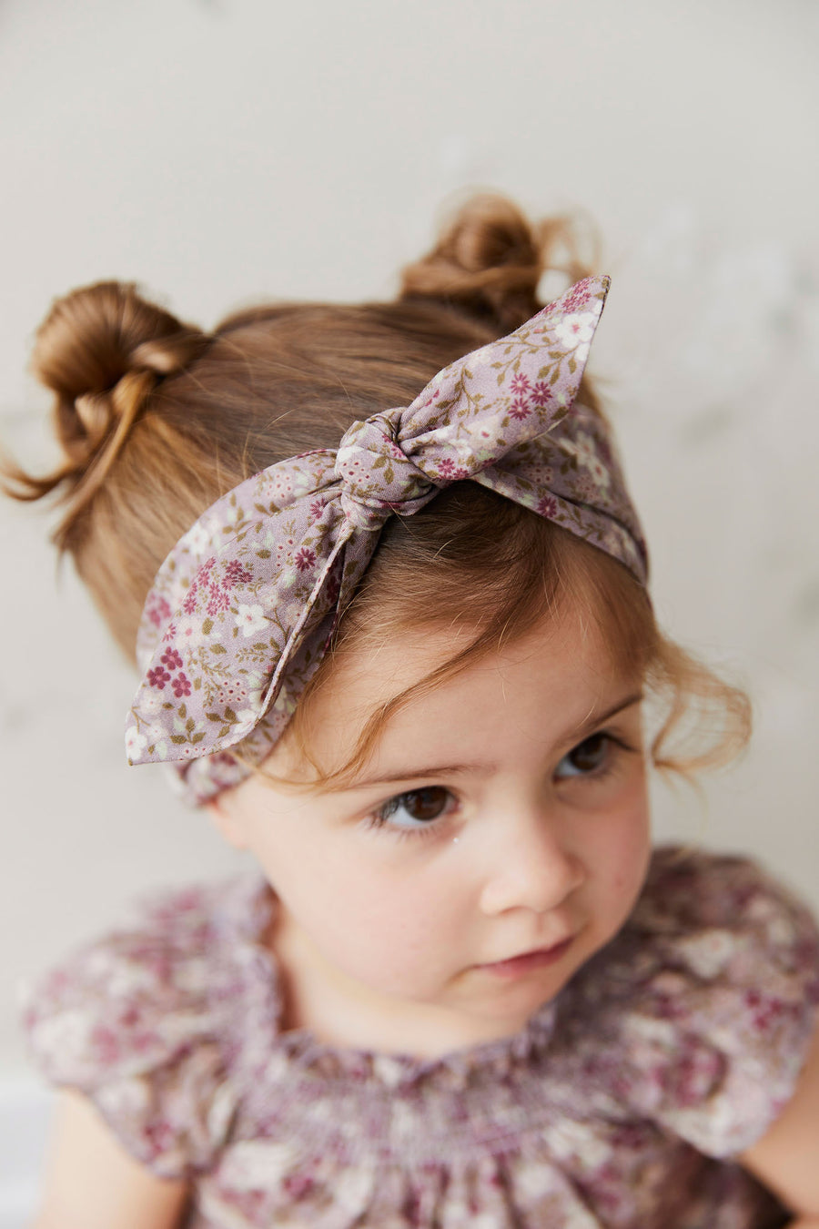 Organic Cotton Headband | Pansy Floral Fawn