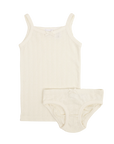 Organic Cotton Pointelle Underwear Set | Natural