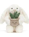 Cream Bunny with Plant