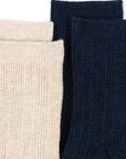Pointelle Socks, 2pk | Navy Mix