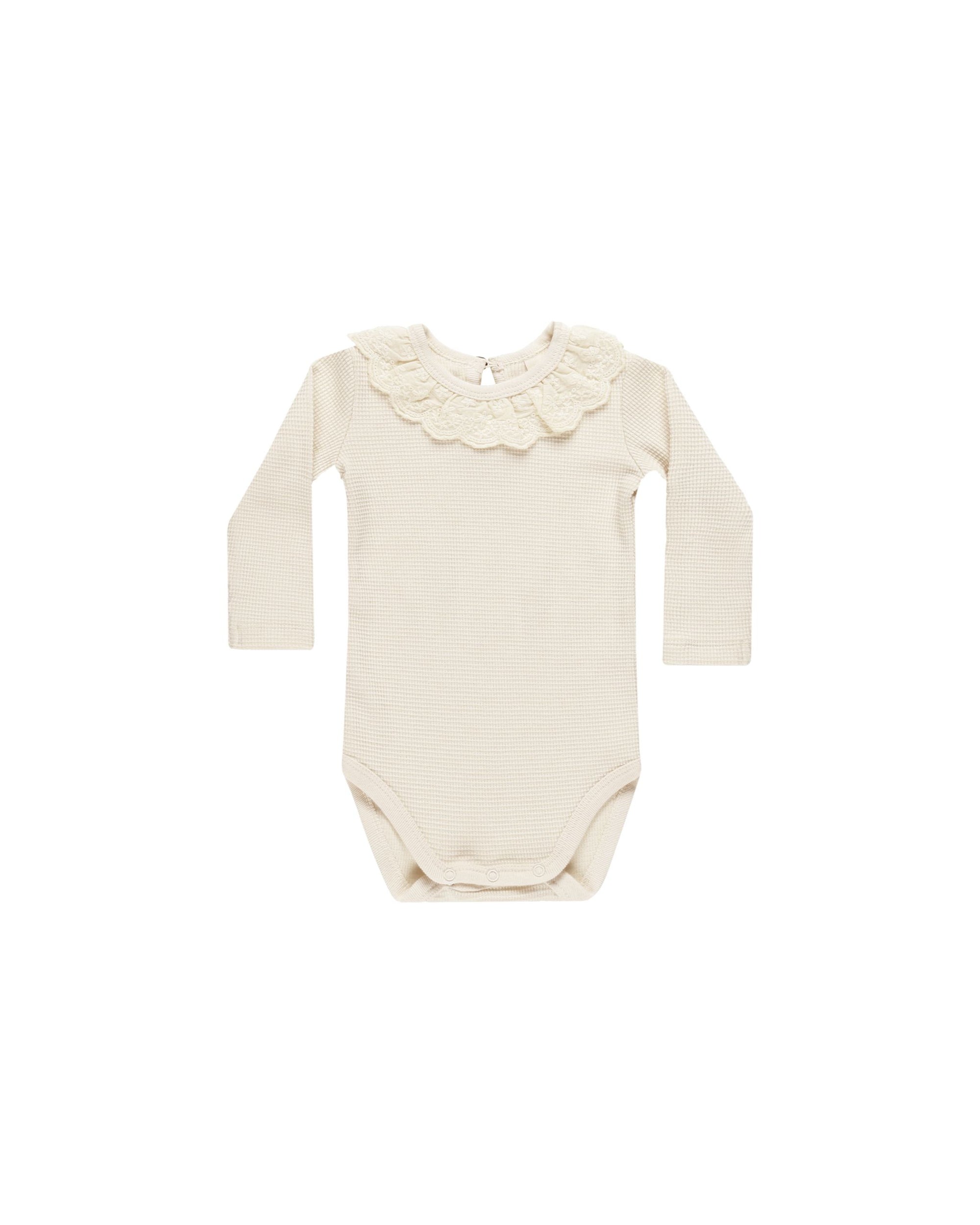 Lace Ruffle Collar Bodysuit | Natural