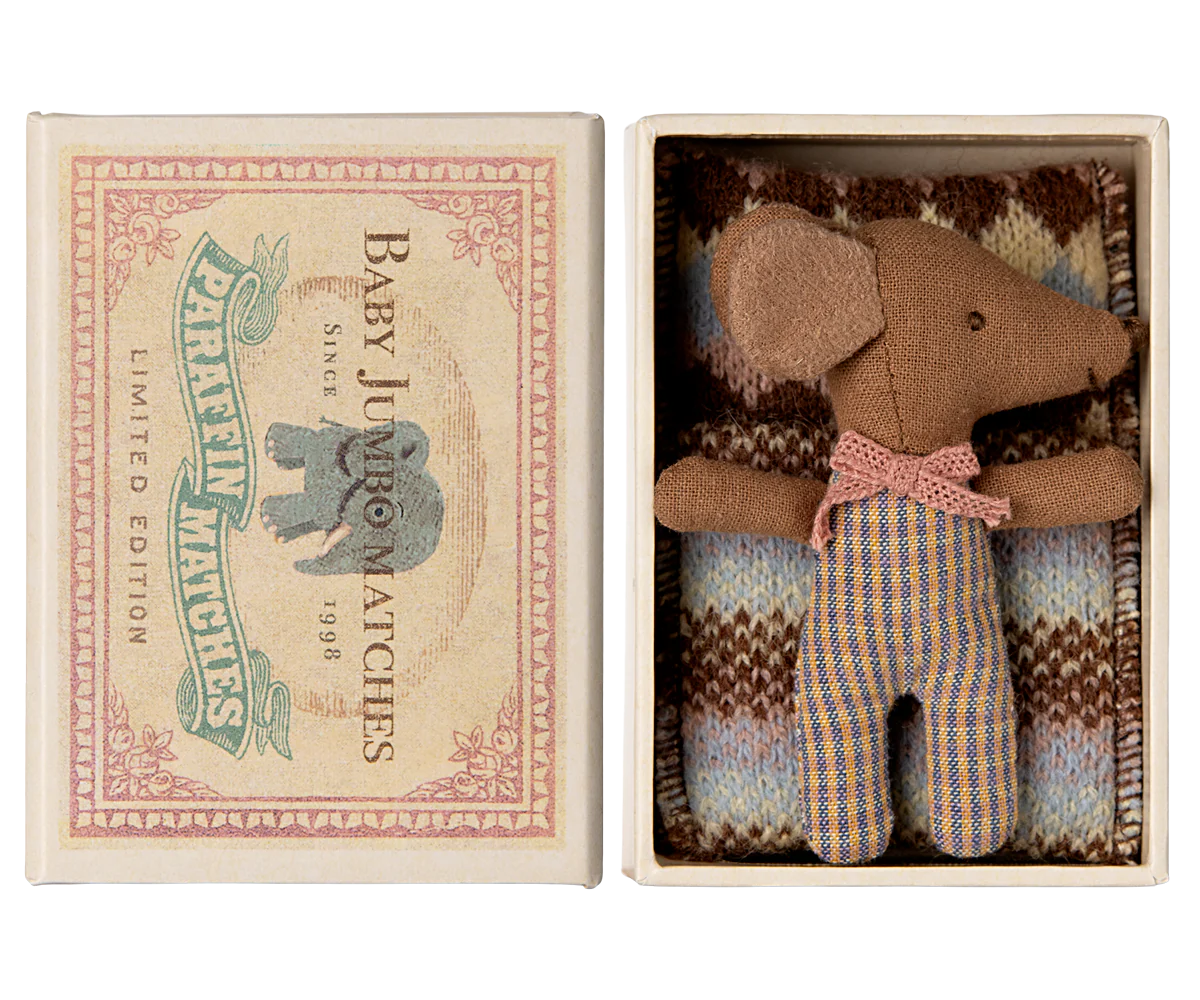 Maileg | Sleepy/Wakey Baby Mouse in Matchbox | Rose *Limited Edition* 