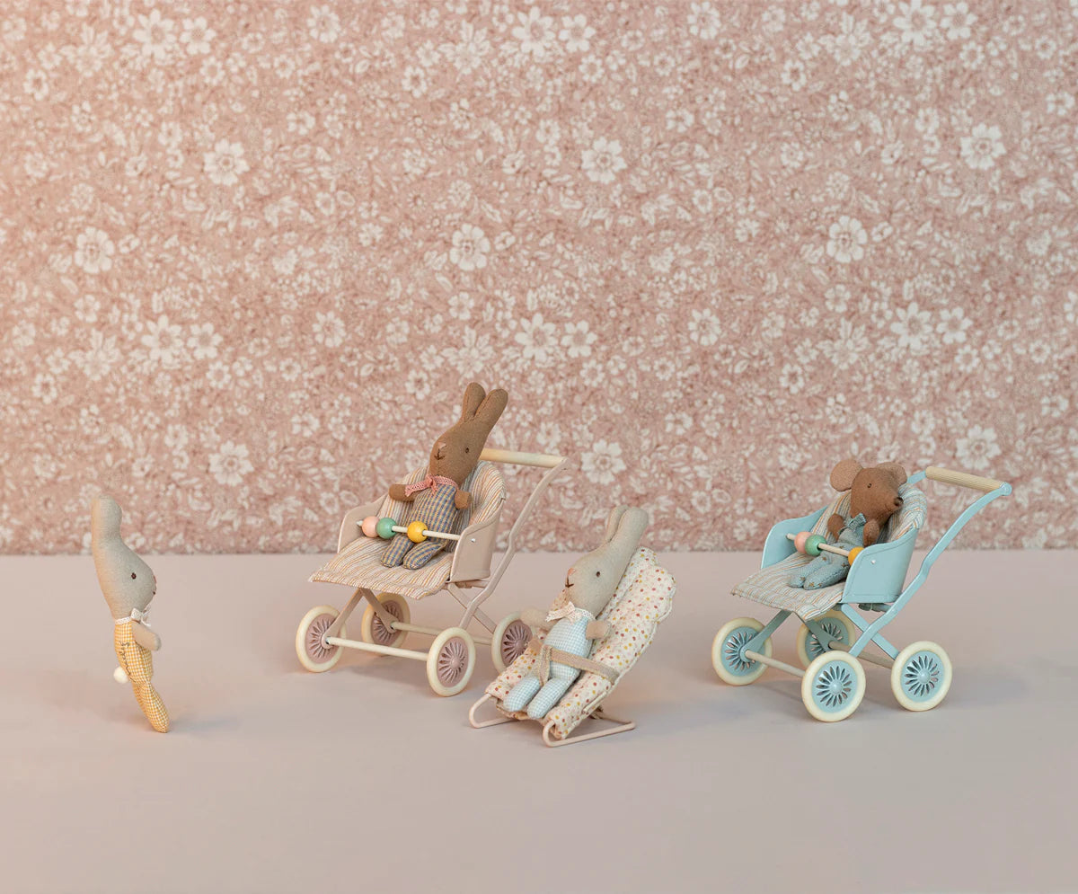 Maileg | Stroller - Baby Mice | Blue 