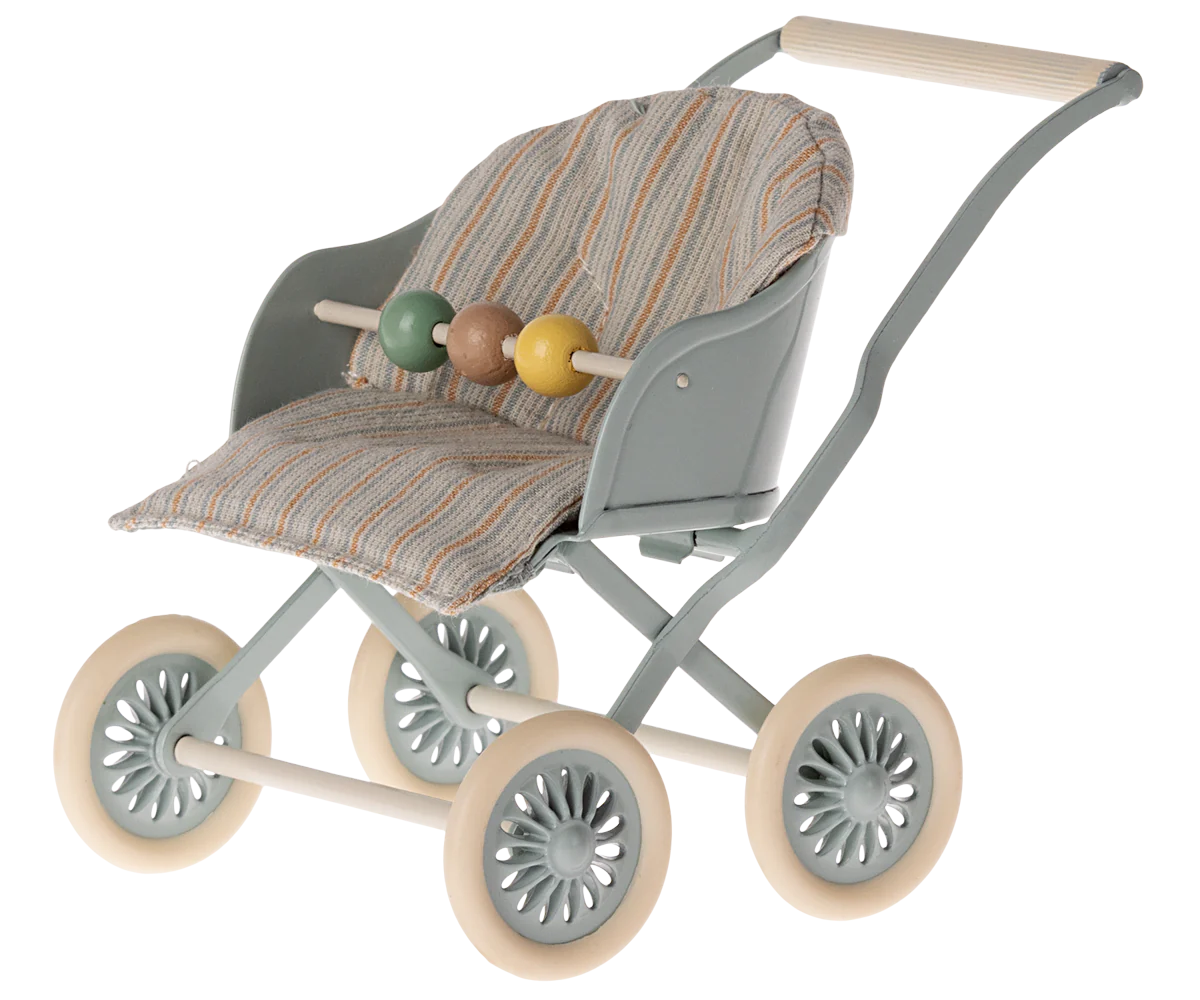 Maileg | Stroller - Baby Mice | Blue 