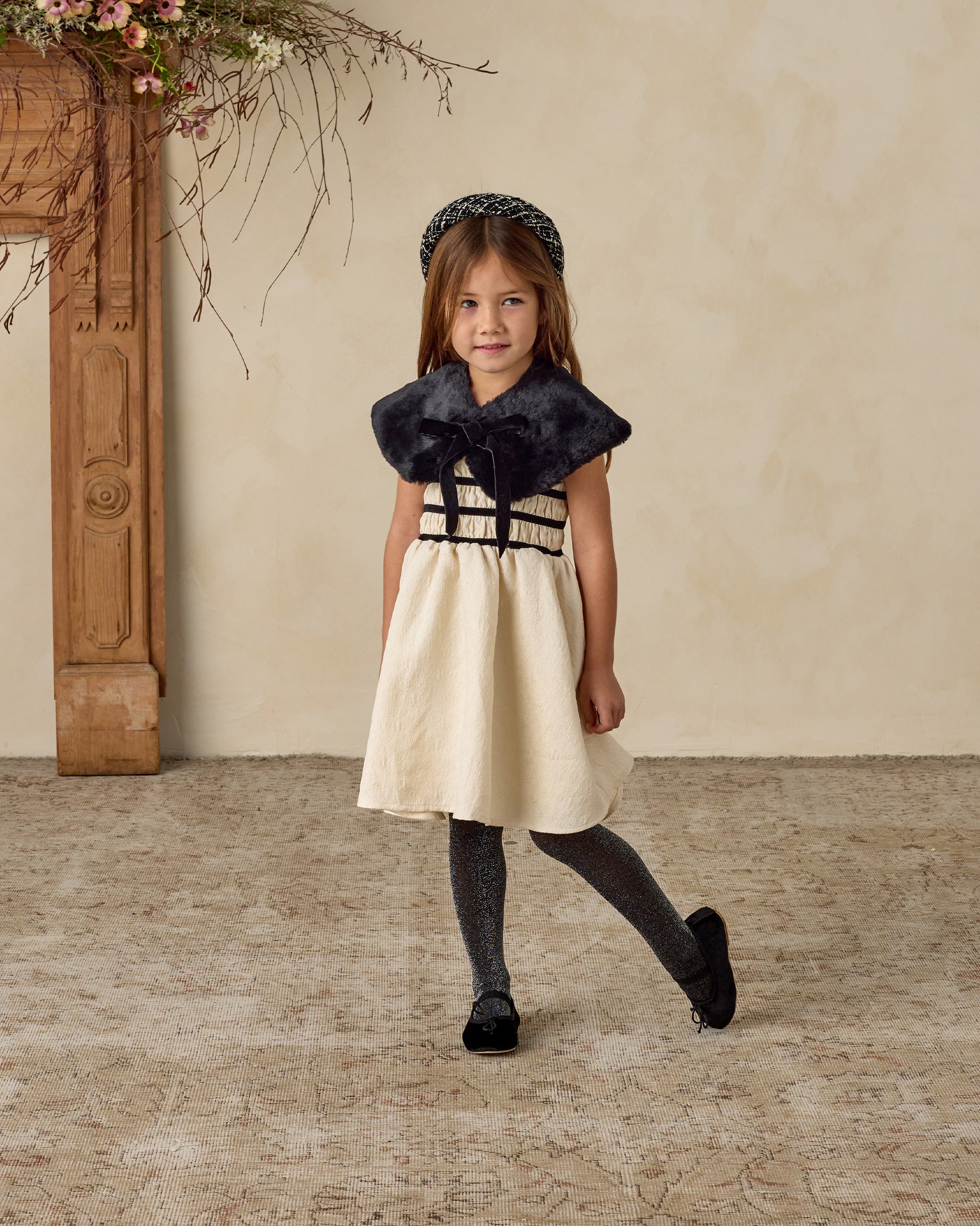 Annabelle Dress | Metallic Ivory
