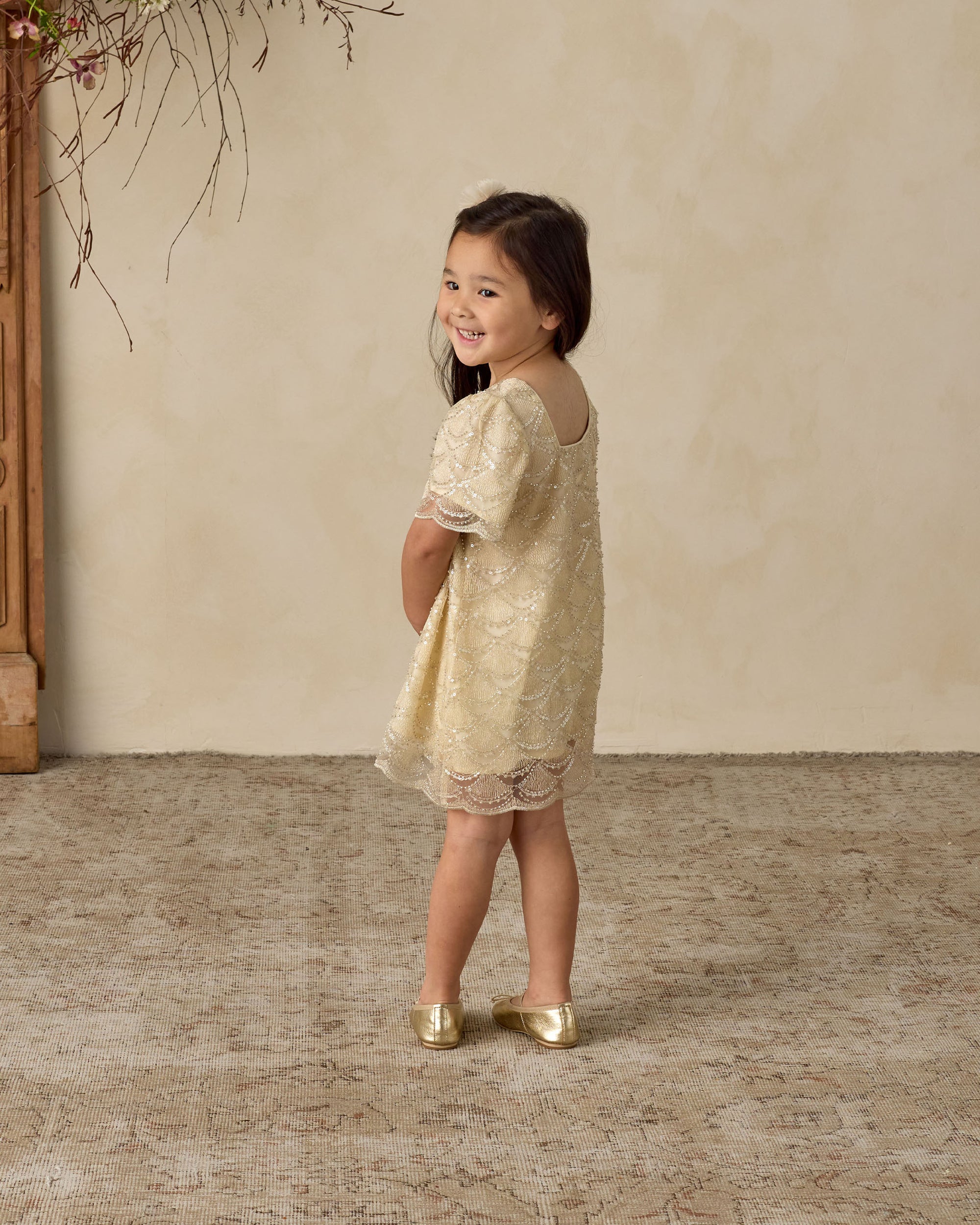 Daisy Dress | Silver Metallic