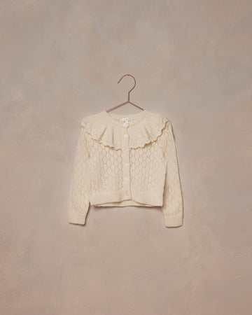 Ruffle Cardigan Sweater | Ecru