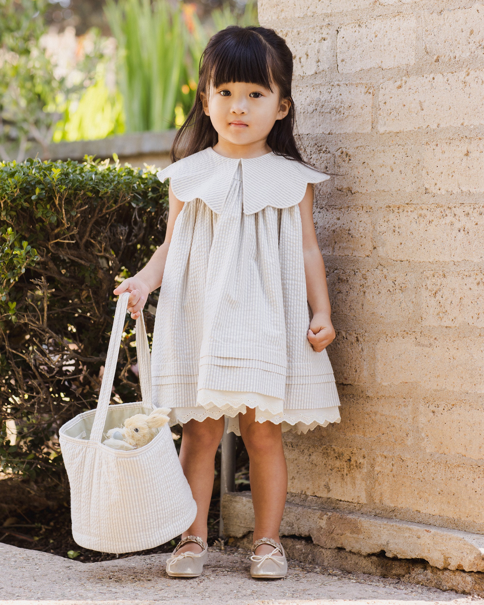 NL SS25 | Florence Dress | Sage Stripe 