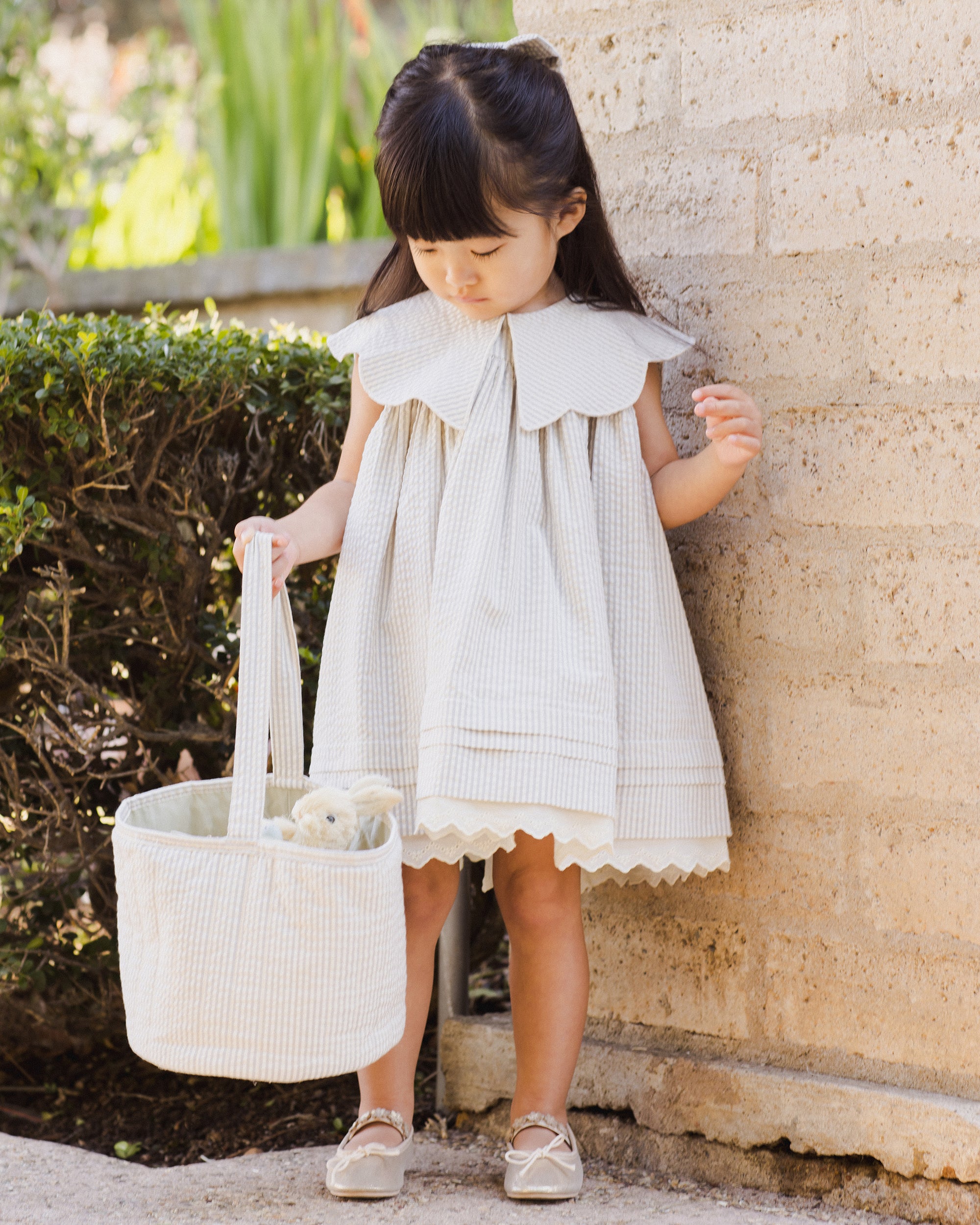 NL SS25 | Florence Dress | Sage Stripe 