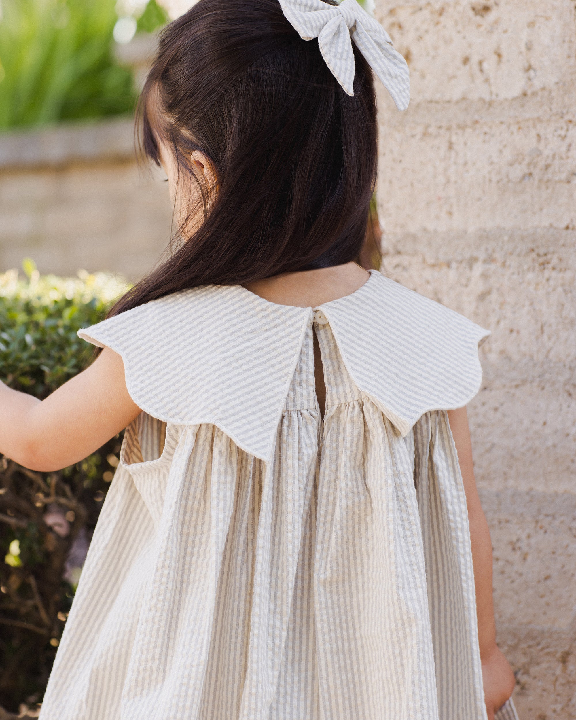 NL SS25 | Florence Dress | Sage Stripe 